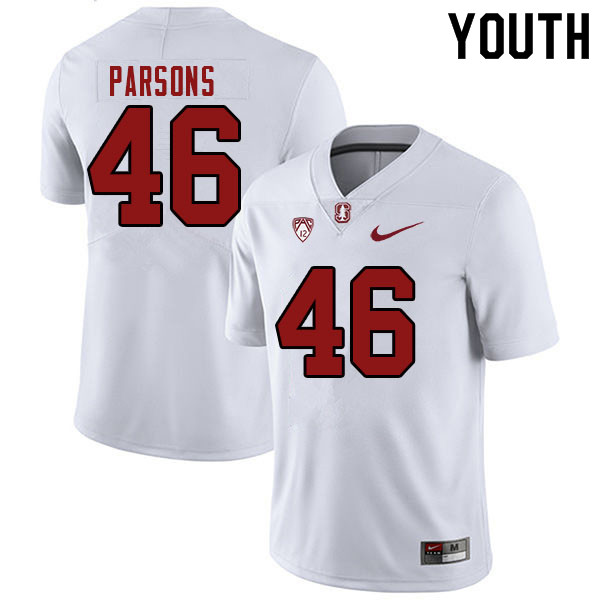 Youth #46 Bailey Parsons Stanford Cardinal College Football Jerseys Sale-White